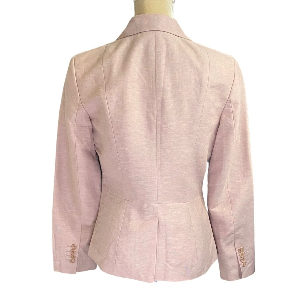 Talbots Linen Blend Pink Double Button Blazer - image 2